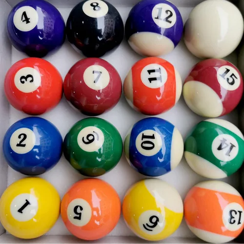 Vista 4 de Juego de bolas de billar de repuesto, tamaño mini de 1-1/2 pulgadas, 1.5 pulgadas, bolas de repuesto con bola de taco y bola de billar #8