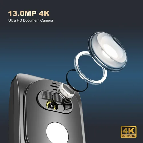 Vista 2 de JOYUSING Cámara de documentos 4K, 13MP para profesor, tamaño A3