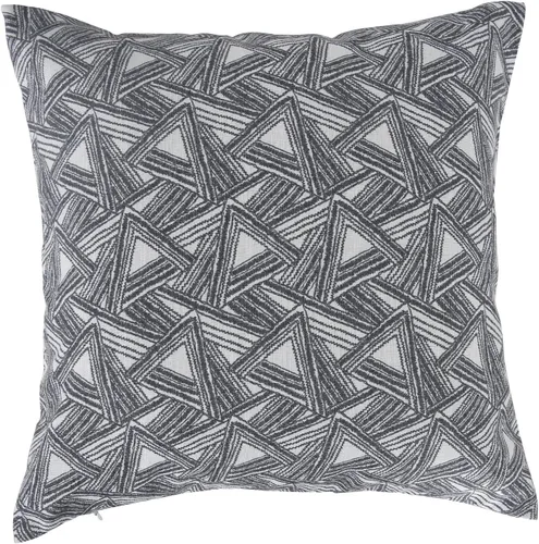 Vista 26 de Deconovo Almohada decorativa de lino sintético para el hogar, hecha a mano, a cuadros, para sofá, 18 x 18 pulgadas, gris oscuro y blanco
