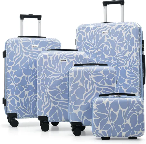 Vista 40 de Merax 3 piezas expandible ABS Hardshell equipaje Sets Spinner Wheel Maleta TSA Lock Suit Case, Apertura frontal negra, Juego de 2 piezas, Maleta