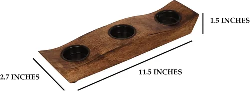 Vista 9 de eTroves Juego de portavelas de madera, portavelas votivas de madera de mango con diseño de barco de madera de mango, portavelas de madera