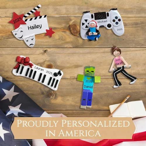 Vista 6 de Adorno personalizado de Amazon 2026 Adornos de Navidad personalizados con grabado láser para árbol Regalo de recuerdo personalizado