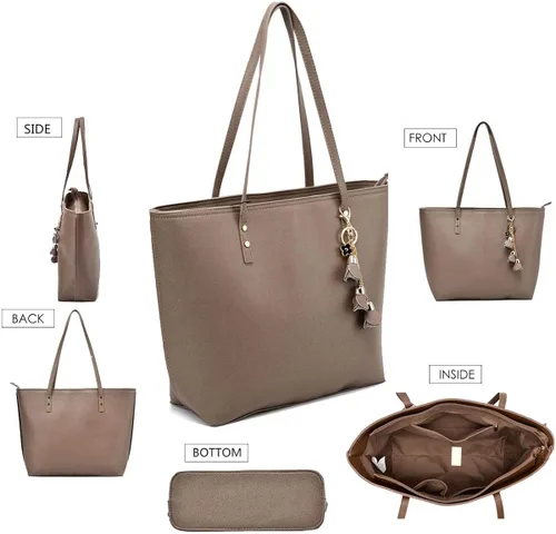 Vista 5 de Juego de 4 bolsas de mano para mujer bolsa de hombro con asa superior bolsa de mano