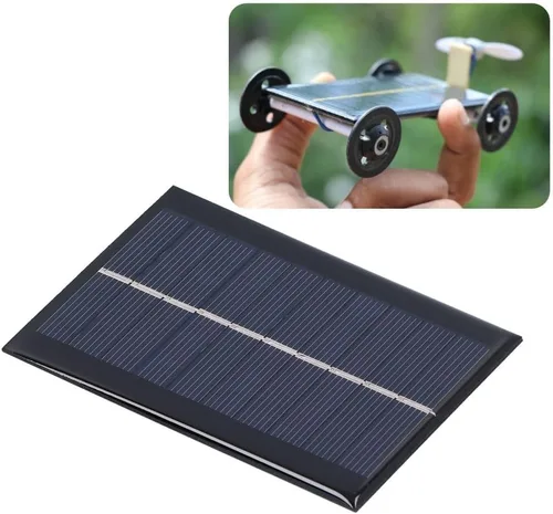 Vista 2 de Módulo de panel solar de 2 piezas de 1W 5V - Células solares de silicio policristalino para generación de energía al aire libre con marco resistente