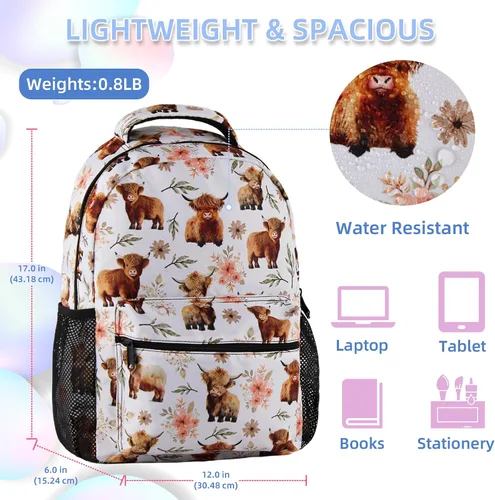 Vista 4 de Mochila para niñas y niños, bolsas de libros de escuela secundaria primaria para adolescentes y niños, mochilas grandes para laptop de viaje