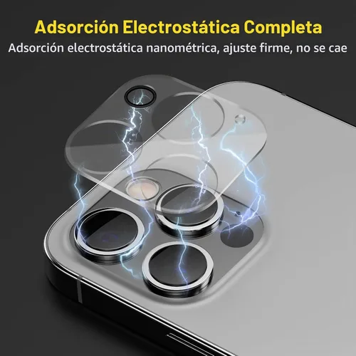 Vista 5 de Protector de lente de cámara (paquete de 3) compatible con iPhone 12 Pro Max, protector de lente de cámara, transparente, HD, antiarañazos