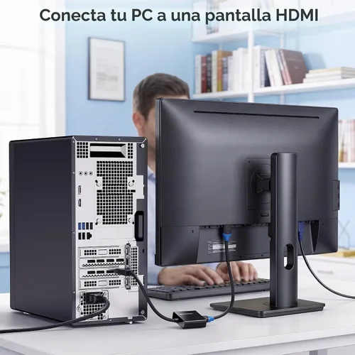 Vista 7 de Cable Matters Adaptador activo DisplayPort a HDMI (adaptador activo DP a HDMI) compatible con tecnología Eyefinity y resolución 4K