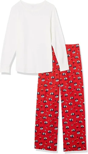 Vista 6 de Tienda Essentials Womens Lightweight Flannel Pant and Long-Sleeve T-Shirt Sleep Set