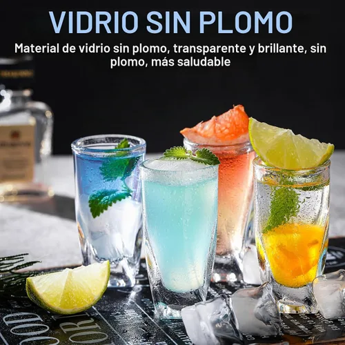 Vista 4 de Juego de 28 vasos de chupito a granel con base pesada, vasos de whisky de 1.3 onzas, vasos de bebidas espirituosas, juego de vasos de tequila, vasos