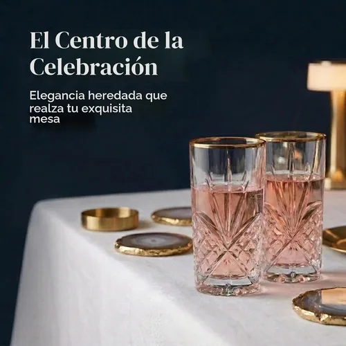 Vista 2 de Godinger Highball - Vasos para beber, banda dorada, Dublín, juego de 4