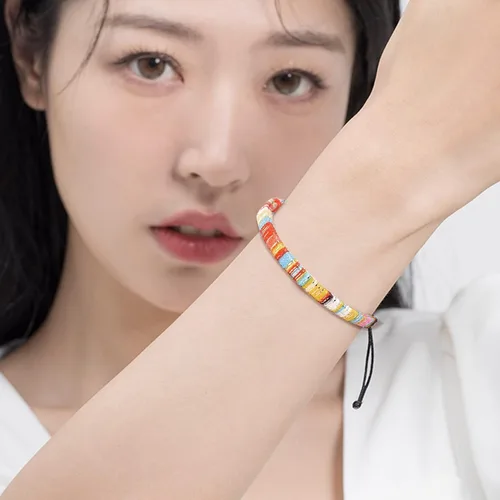 Vista 4 de Pulsera de playa de eslabones para hombres y mujeres, pulseras para hombres, pulseras bohemias hechas a mano, pulseras envolventes de joyería