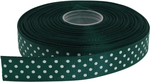 Vista 60 de Cinta de grogrén de lunares de 25 yardas cada rollo 100% poliéster (1 pulgada, beige)