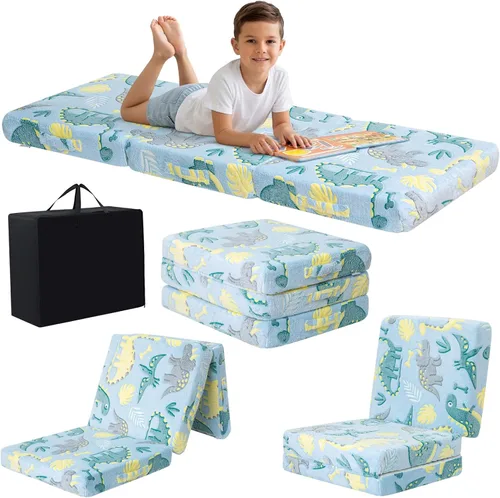 Vista 33 de MeMoreCool Colchón plegable de suelo para niños, tapete para siesta de suelo para dormir, guardería, cama plegable para niños pequeños, colchón