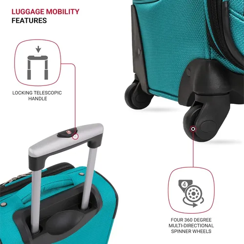 Vista 2 de SwissGear - Equipaje suave expandible Sion con ruedas, verde azulado