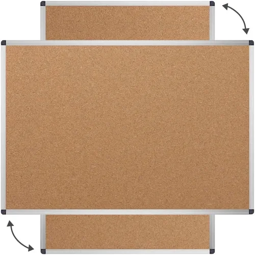 Vista 3 de VIZ-PRO Tablero de anuncios de corcho, 18 x 12 pulgadas, tablero de anuncios de corcho con marco de aluminio plateado