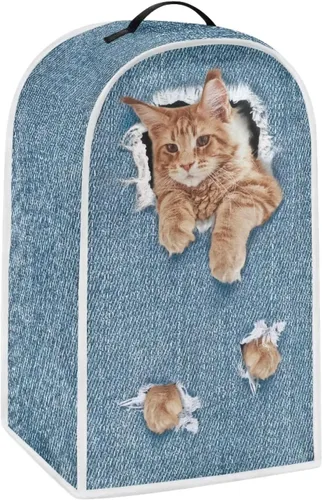 Vista 19 de doginthehole Cubierta antipolvo para licuadora de gatos negros, cubierta para electrodomésticos, resistente al polvo, con mango superior