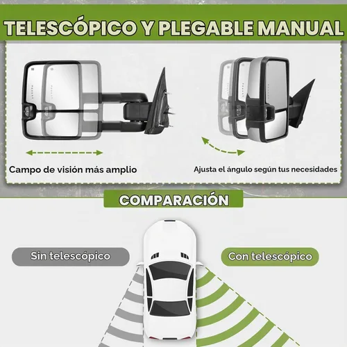 Vista 5 de Espejos de remolque para Chevy Silverado/GMC Sierra 1500 (2014-2018), 2500HD/3500HD (2015-2019) Switchback - Señal de giro dinámico/luces de marcha