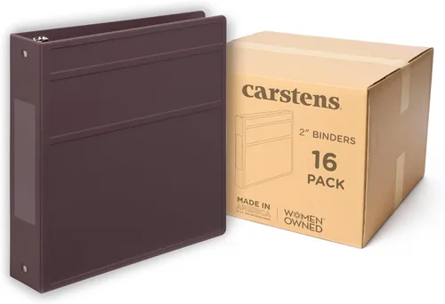 Vista 33 de Carstens Carpeta de 3 Anillos de Servicio Pesado de 2 Pulgadas - Apertura Lateral, Negro, Plástico Duradero, Anillos Sin Espacios, Cubiertas