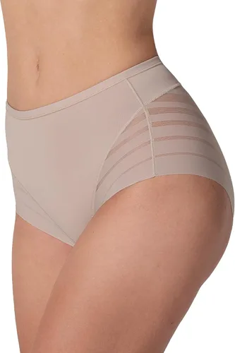 Vista 12 de Leonisa Faja Invisible de Cintura Alta con Control de Abdomen para Mujeres - Ropa Interior de Encaje a Rayas para Damas Panties Marrón claro