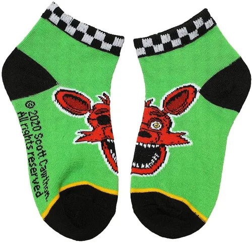 Vista 2 de Five Nights at Freddys Horror Video Game Youth Paquete de 5 calcetines tobilleros, Multi colorido