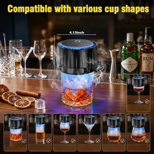 Vista 2 de Kit eléctrico para ahumar whisky, ahumador de cóctel recargable