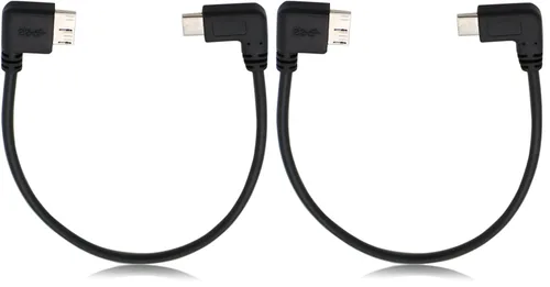 Vista 4 de Cable de disco duro externo para KESU, Toshiba, Seagate, WD, HDD USB C Cable a Micro B, 90 grados, 0.8 pies de corto