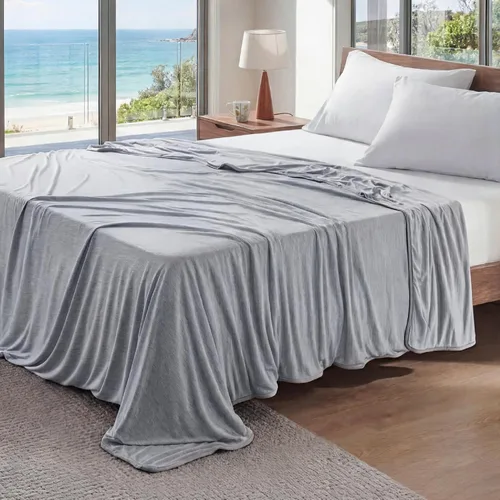 Vista 23 de Bedsure - Manta refrescante para personas que tienen calor al dormir, para habitación de niñas y niños, cobija fresca, ropa de cama ligera