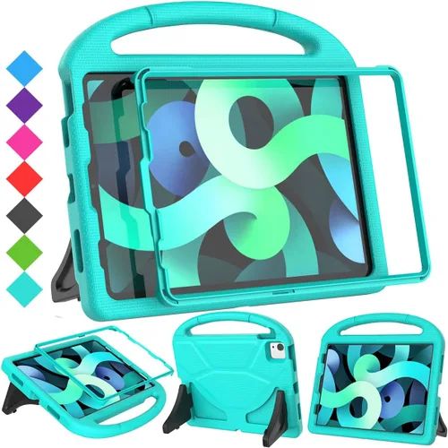 Vista 10 de SUPLIK Funda infantil para iPad Air de 5ª/4ª generación (10.9 pulgadas, 2022/2020), construida con protector de pantalla, iPad Air 5, funda a prueba