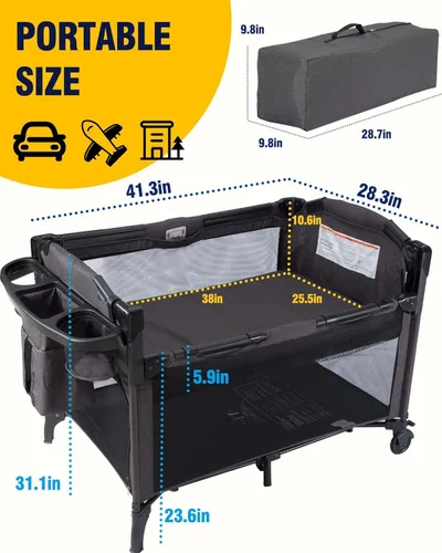 Vista 7 de BEKA cuna para bebé de 4 en 1 para colocar al lado de la cama, cuna para bebé de 4 funciones, cuna para colocar al lado de la cama, corralito, mesa