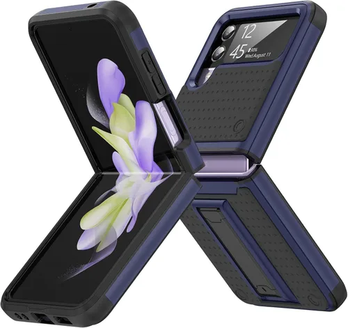Vista 19 de Jeylly Funda para Samsung Z Flip 3, Z Flip 4, de grado militar, a prueba de golpes, con soporte estable, protección de bisagra, cubierta resistente