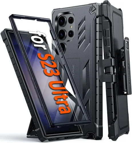 Vista 12 de FNTCASE Funda para Samsung Galaxy S23-Ultra: protección de grado militar a prueba de caídas cubierta móvil con soporte TPU resistente a prueba