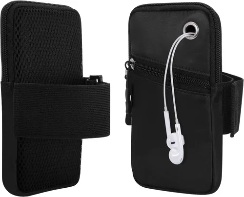 Vista 2 de Funda para brazaletes para teléfono celular para mujer, compatible con teléfono celular de 6.28 pulgadas, pantalla completa, color negro