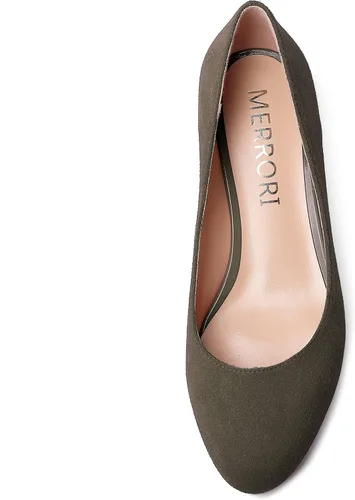 Vista 3 de MERRORI Zapatos de vestir de gamuza para mujer, de tacón bajo, de tacón bajo, de color liso, casual, para oficina, gatito, de 1.5 pulgadas