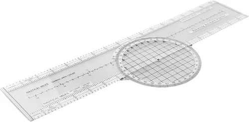 Vista 8 de Aviation Plotter Slide Rule, 360° Rotating Azimuth Navigation Ruler for VFR Flight Planning, Vector Measuring Tool with Map Scale for Pilots, CRP-1