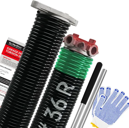 Vista 24 de Par de Resortes de Torsión para Puerta de Garaje de 1.75" Juego con Barras de Enrollado Antideslizantes y Guantes, Electroforesis de Alta Precisión
