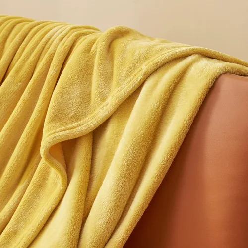 Vista 7 de RUIKASI Manta de forro polar individual – Manta de franela mullida de felpa amarilla para cama individual, manta súper suave y cálida para sofá