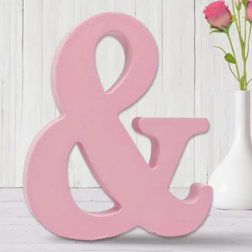 Vista 10 de AOCEAN Letras de madera rosa de 8 pulgadas, letras de madera sin terminar para decoración de pared, letras decorativas de pie, tablero