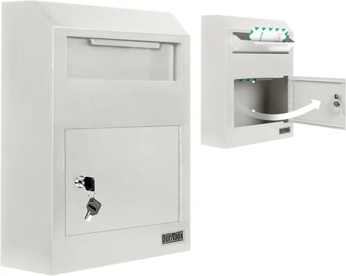 Vista 8 de Durabox Caja Fuerte de Depósito de Buzón a Través de la Puerta 12 x 6 x 15 pulgadas - Buzón de Acero Resistente con Cerradura para Recibir Correo
