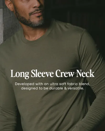 Vista 4 de True Classic Camisas de manga larga para hombre - Henley, camiseta de manga larga con cuello gofre y cuello redondo - Camisas térmicas regulares