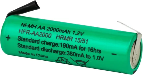 Vista 9 de Tenergy AA 1.2V NiMH 2000mAh Pilas AA recargables con parte superior plana con pestañas, paquete de 10