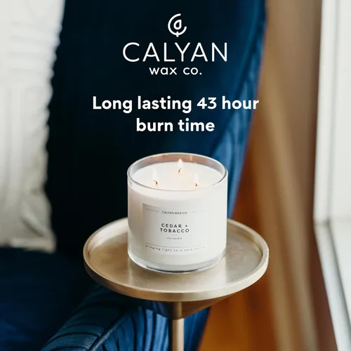 Vista 4 de Home & Holiday - Vela perfumada de 3 mechas, 43 horas de combustión, velas de soja de lujo de 3 mechas, velas de cera de soja no tóxicas, vela