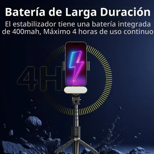 Vista 7 de TOALLIN Palo selfie con luz para teléfono inteligente, control remoto
