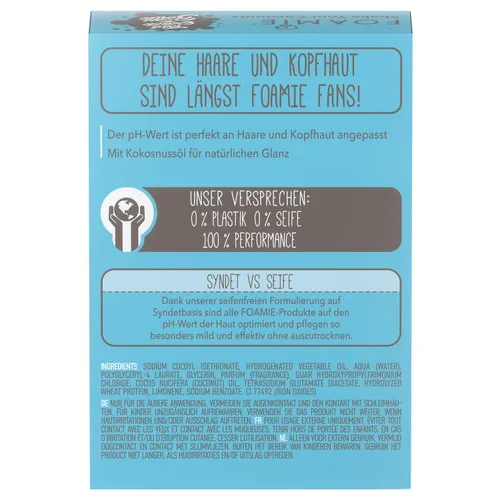 Vista 5 de Foamie Champú sólido, cabello normal y rizos con aceite de coco, champú para el cabello para brillo natural, 100% vegano, sin plástico, 2.82 oz