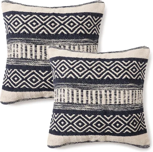 Vista 22 de REDEARTH · Fundas de cojín boho hechas a mano - Estilo chic bohemia de granja - Fundas de cojín tejidas para acento, interior y exterior, para sofá