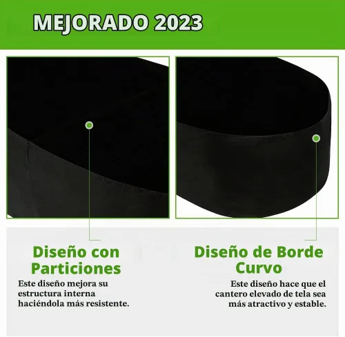 Vista 5 de Cama de jardín elevada de tela, bolsa de cultivo de jardín
