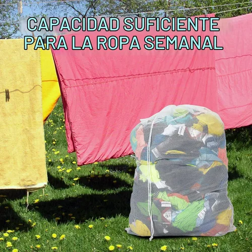 Vista 4 de Bolsas de lavandería de malla resistente de 24 x 36 pulgadas con cierre de cordón, paquete de 3, color negro Negro-3Pack