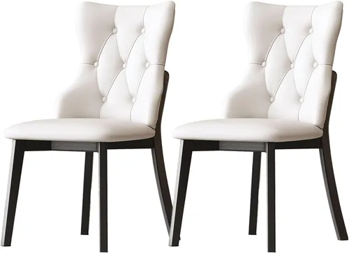 Vista 24 de Upholstered Dining Chairs with Backrest,Kitchen Chairs Leather,Living Room Chair with Wood Legs for Home, Restaurant, Hotel, Conference Room Grey
