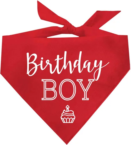 Vista 22 de Bandana de cumpleaños para niño con cupcakes para perro, 100% algodón, fabricada en Estados Unidos, cumpleaños, Pawty, tema de fiesta, suministros