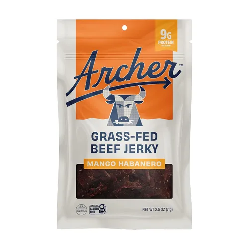 Vista 4 de Fuego Beef Jerky by Country Archer, 100% alimentado con pasto, bajo en carbohidratos, sin gluten, snack keto de 2.5 onzas, paquete de 4