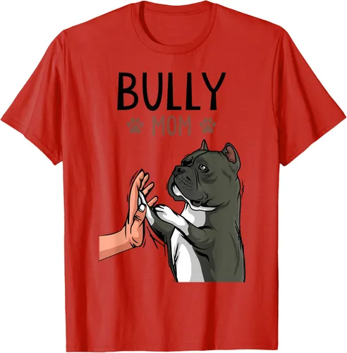 Vista 82 de American Bully Mom Cute Dog Mama Camiseta divertida para mujer, Blanco, S